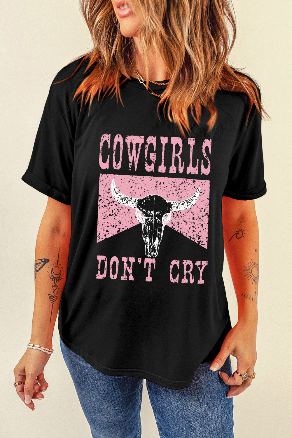 Cowgirls Don't Cry Short Sleeve Top