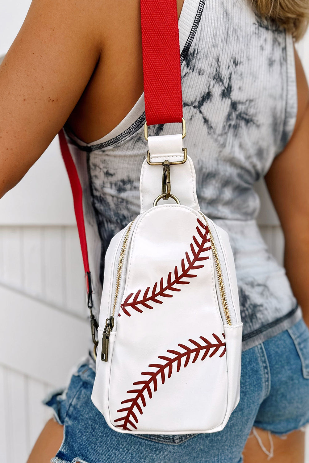 Leather Zipped Sling Bag