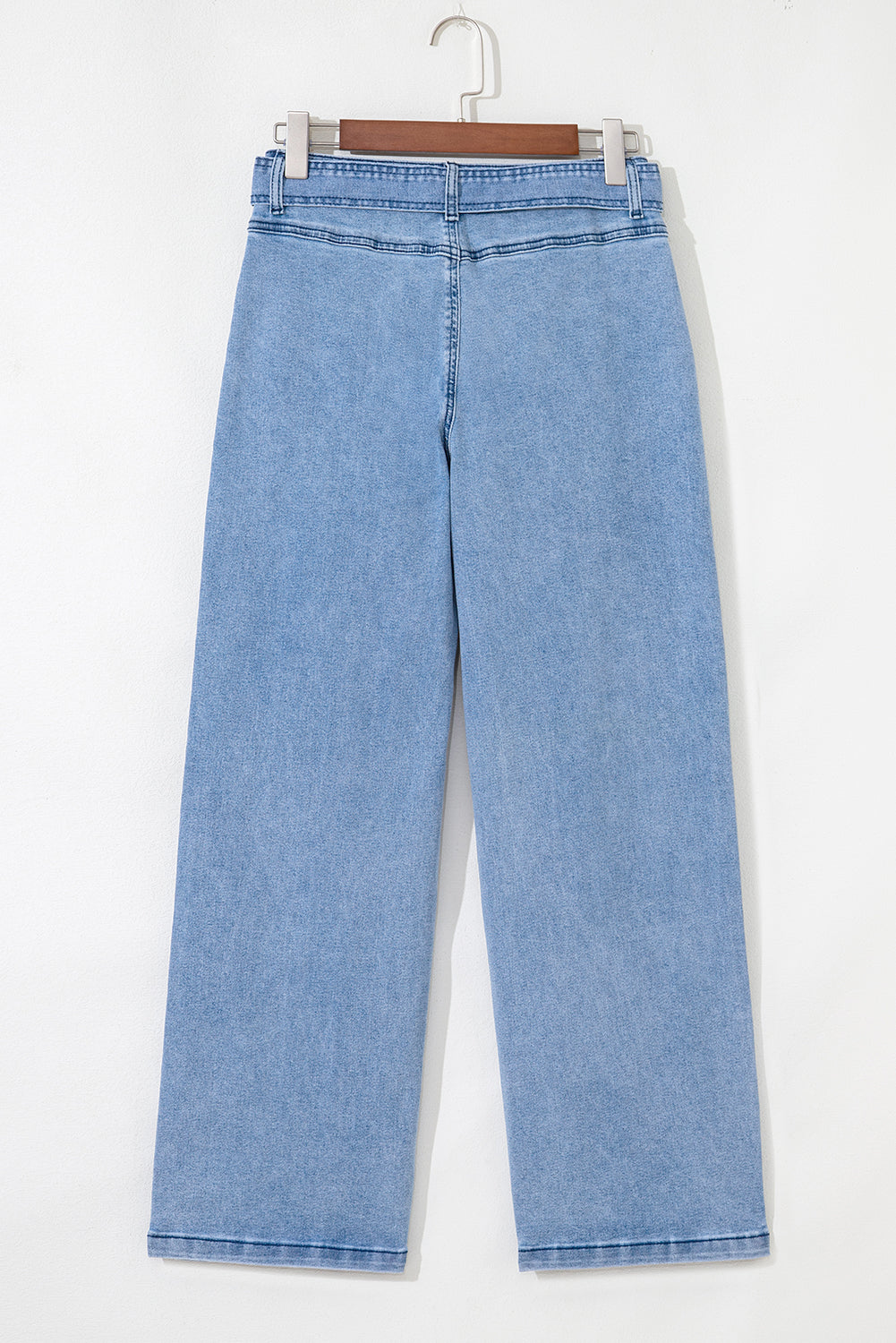 Western Washed Bow Knot Wide Leg Jeans